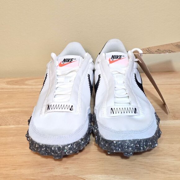 Nike Waffle Racer Crater Shoes Summit White Black Grey CT1983-104 Women's Size 5 - Picture 2 of 7